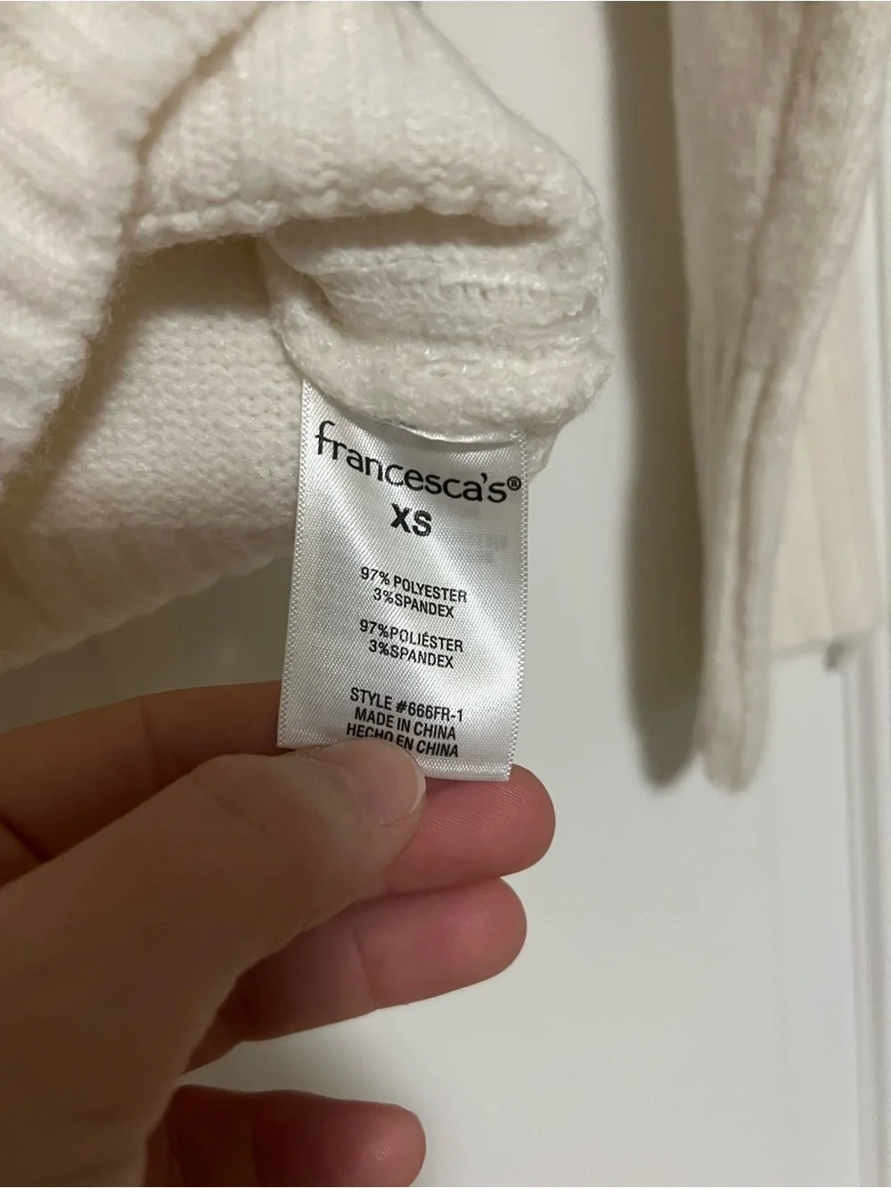 Francesca's Collections Cream 'Bonjour Witches' Crewneck Sweater with Brown Text